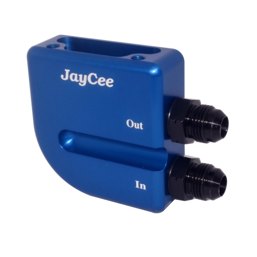 JayCee Billet Oil Manifold, Blue