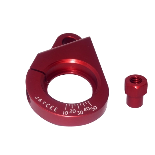 JayCee Billet Distributor Clamp with Timing Marks, Red