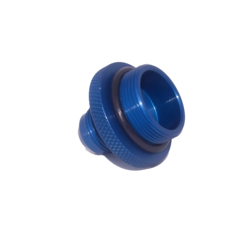 JayCee Billet Oil Filler Cap With -10 Breather Port, Blue