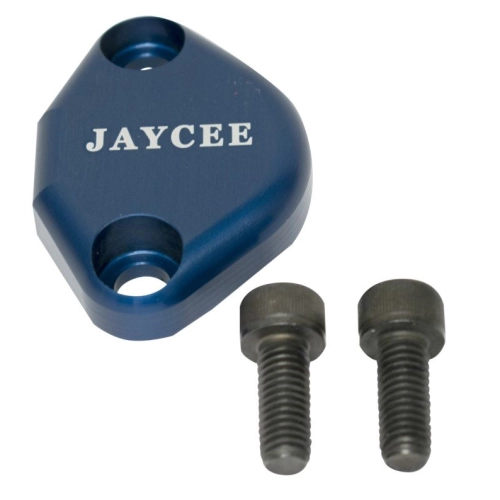 EMPI JC22310 JayCee Low Profile Billet Fuel Pump Block Off, Blue