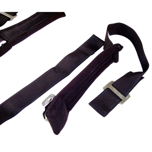 Seat Belt, 2 Shoulder with Pad, 3 Lap, Duck Bill, Black