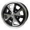 EMPI 00-9681-0 914 Alloy Wheel, 5-1/2 Wide, Black & Polished, 4 on 130mm