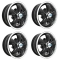 Appletree Automotive 00-9690-4 Gt-5 Wheels Black with Polished Lip, 5.5 Wide, 5 on 205mm