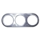 EMPI 16-9833-0 Billet Dash, for Manx Style, 3 Small Holes, Chrome