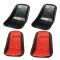 Appletree Automotive 7520-RED Low Back Seat Shells, Impact Plastic with Red Covers Pair