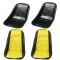 Appletree Automotive 7520-YELLOW Low Back Seat Shells, Impact Plastic with Yellow Covers Pair