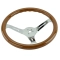 EMPI 79-4026-7 Steering Wheel, 31mm Wood Grip, 15 Diameter, 3 Dish, Light