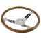 EMPI 79-4028-7 Steering Wheel, 23mm Wood Grip, 15 Diameter, 3 Dish, Light