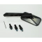 Side Mirror, Rectangular with Billet Arm, Black, Each